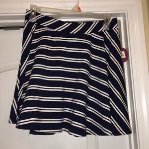 Blue and white skater skirt